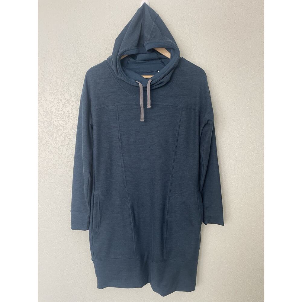 Toad & Co Hoodie Dress Womens Small Sweatshirt Dress Intermosso Blue Teal